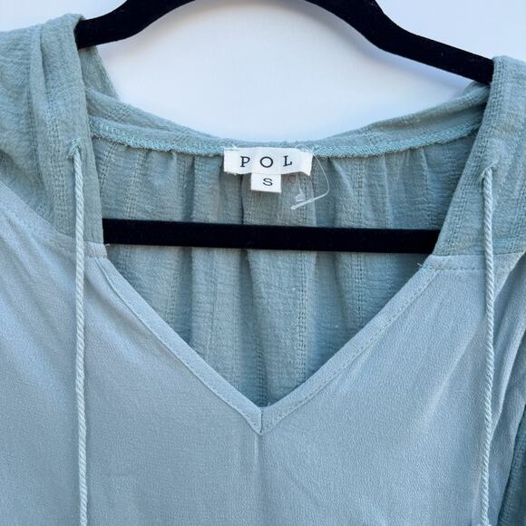 POL Long Sleeve Flower Embroidered Hooded Blouse Small - Picture 5 of 6